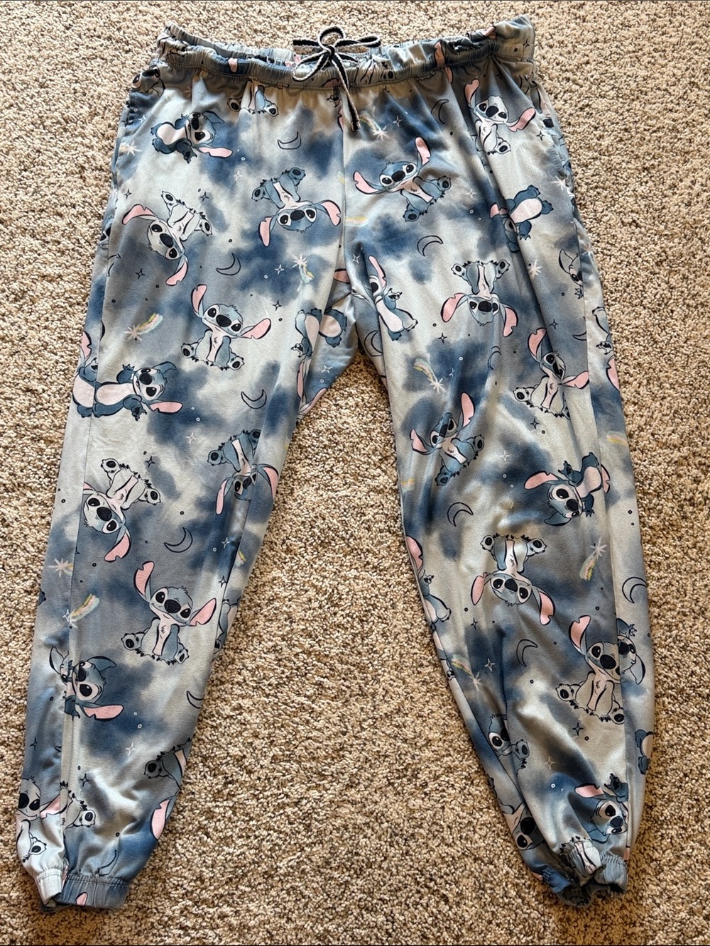 Kids Blue Stitch Print Pajama Pants - Cozy Sleepwear